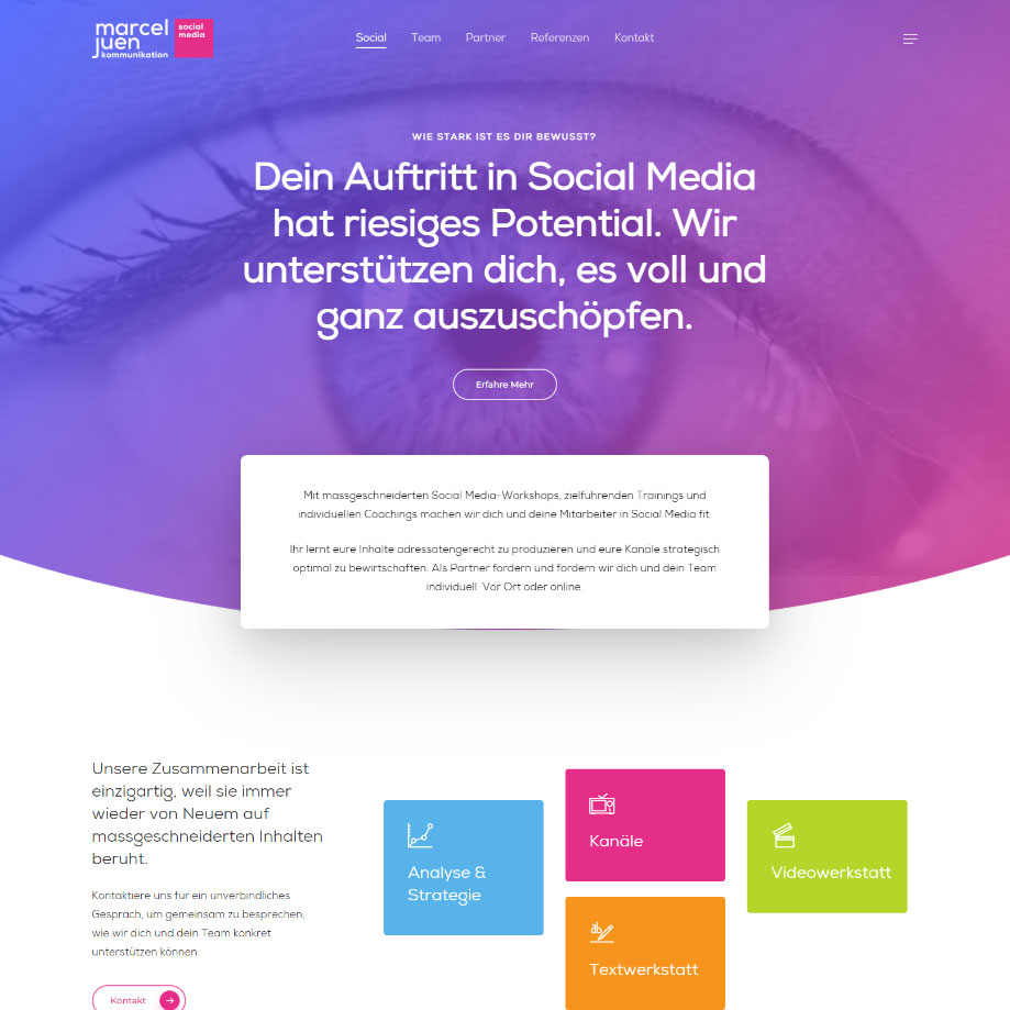Webdesign Beispiel Socialmedia