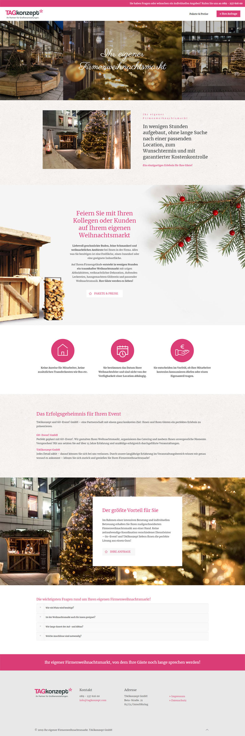 Webdesign Beispiel Weihnachtsmarkt
