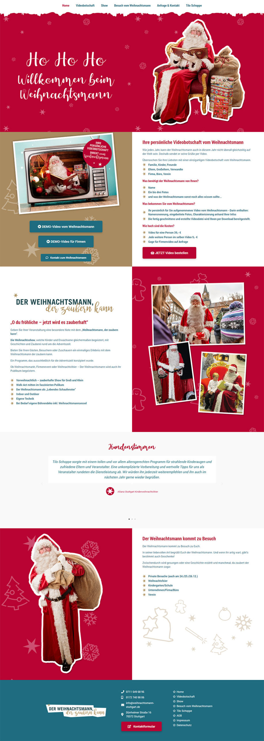 Webdesign Beispiel Weihnachtsmann