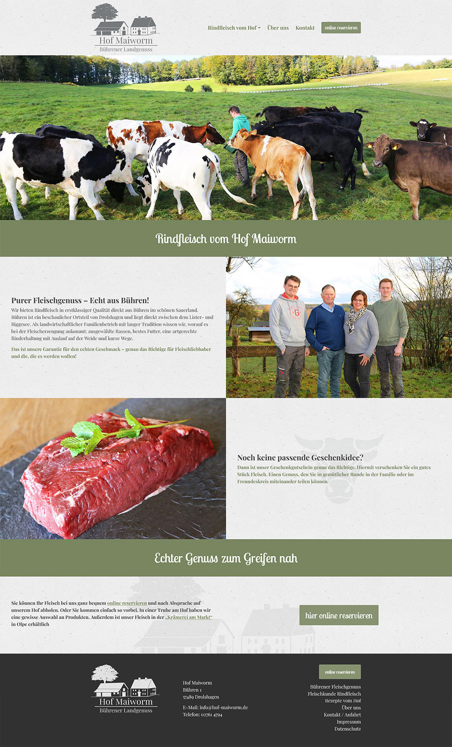 Webdesign Beispiel Landwirtschaft Viehzucht